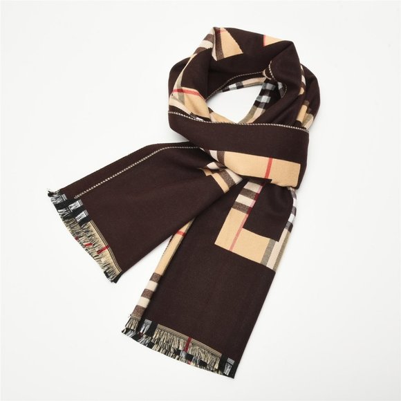Classic Knight plaid letter scarf